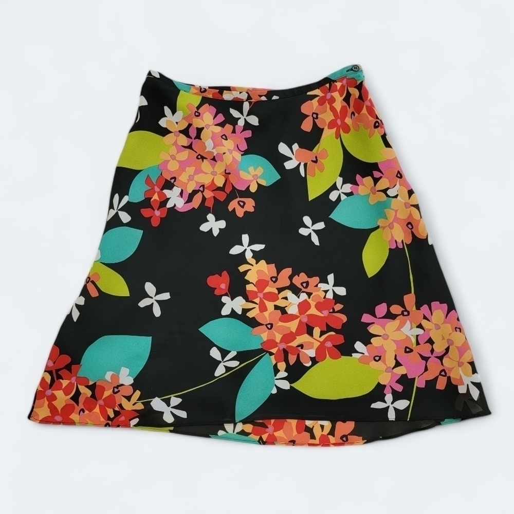 Vintage Casual Corner Bold floral A line Skirt Size 2 Colorful Multi Color